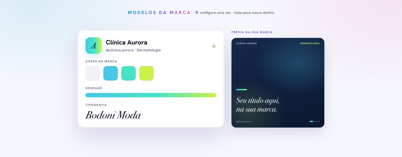 Manual da marca no INfluxo: cores, degradê e tipografia da Clínica Aurora