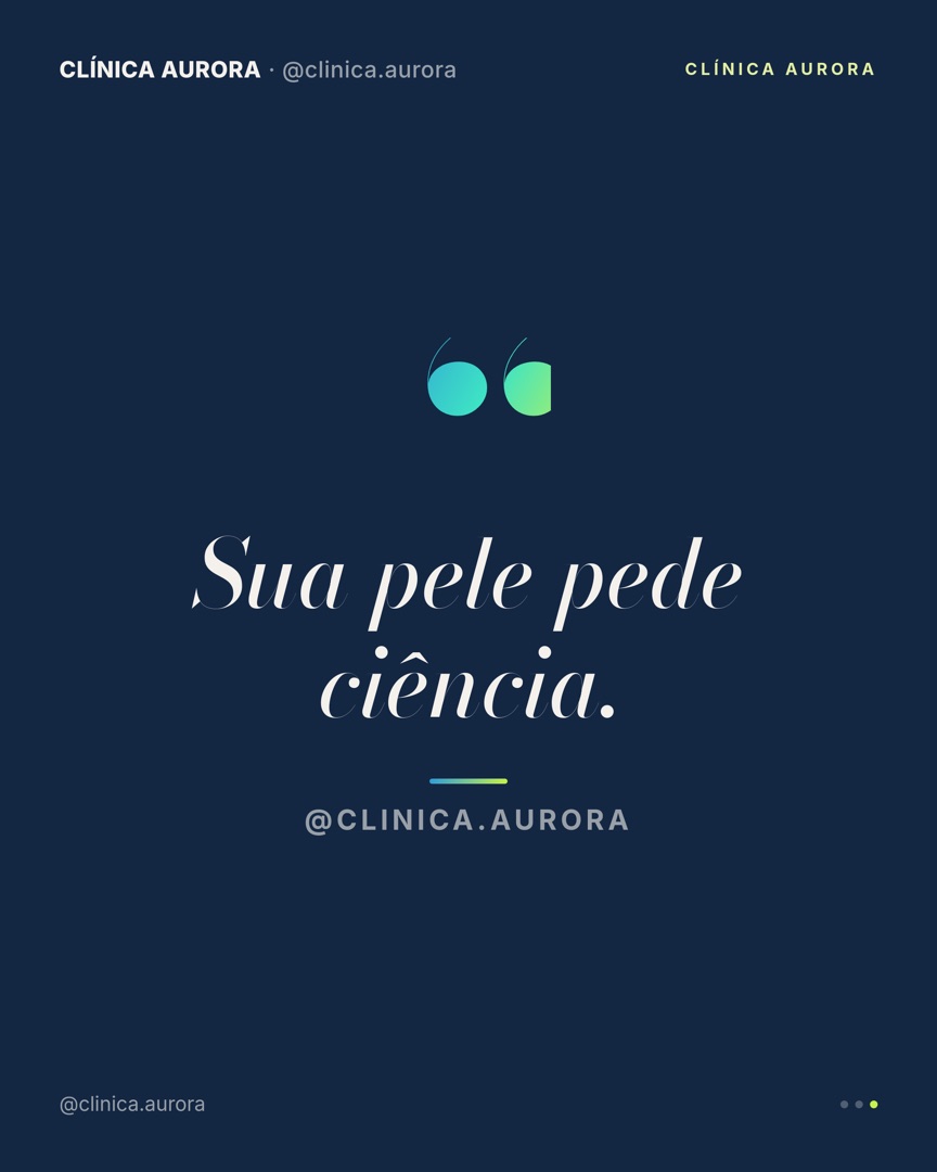 Post on-brand · Clínica Aurora — Sua pele pede ciência