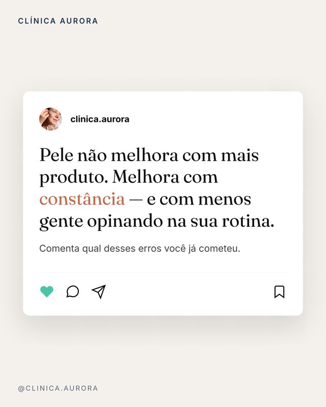 Outra peça na mesma identidade da Clínica Aurora, com estrutura completamente diferente